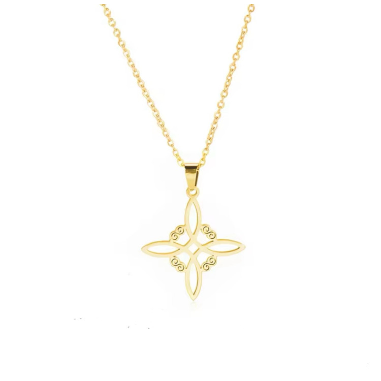 Collar Nudo de Bruja Plateado