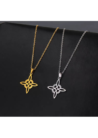 Collar Nudo de Bruja Plateado