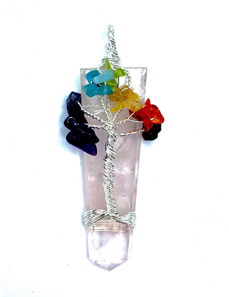 Colgante Árbol de la vida Cuarzo Rosa