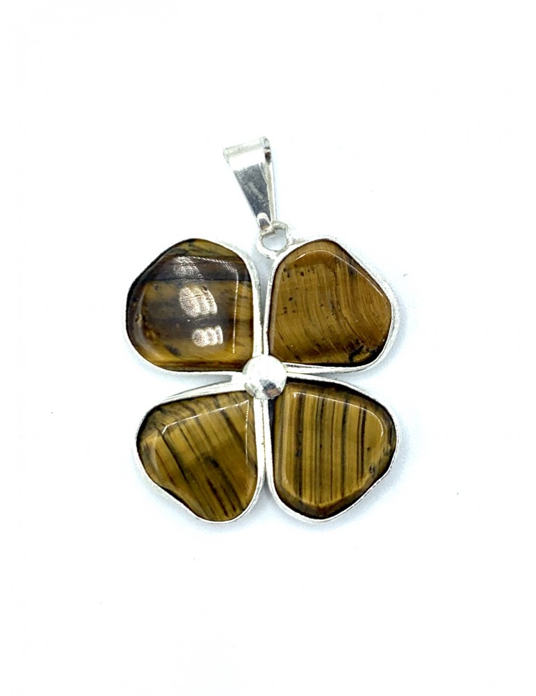 Colgante Trébol Ojo de Tigre