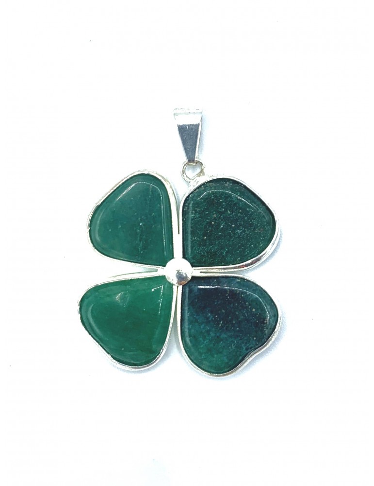 Colgante Trébol Aventurina Verde