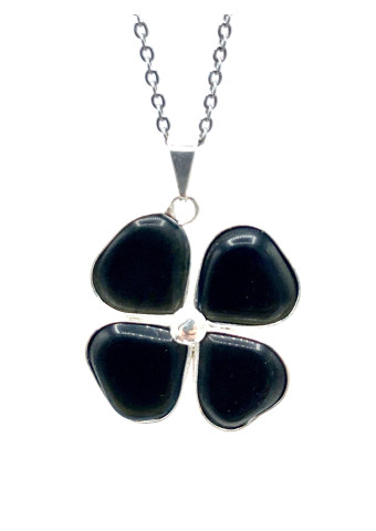 Colgante Trébol Turmalina Negra