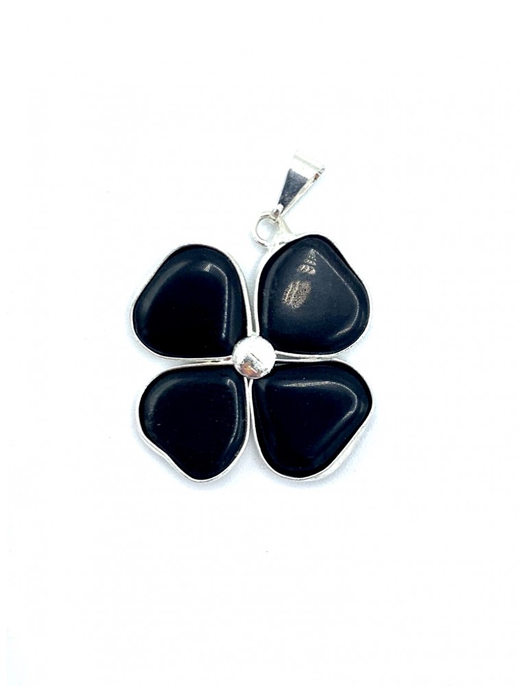 Colgante Trébol Turmalina Negra