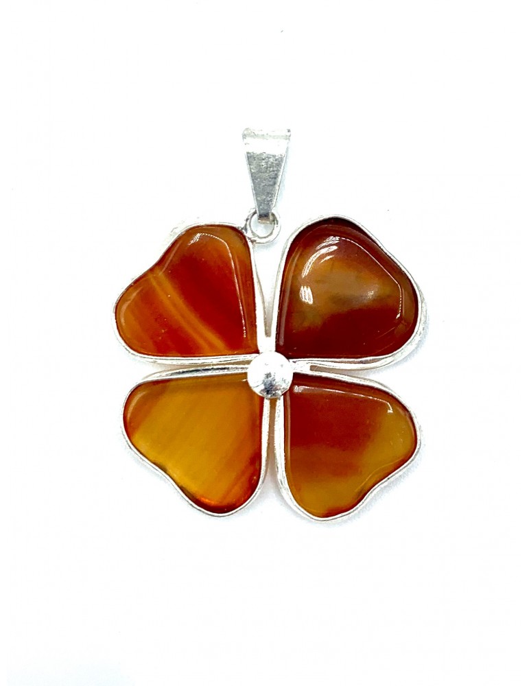 Colgante Trébol Cornalina