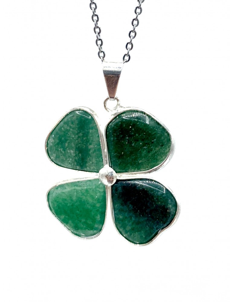 Collar Trébol Aventurina Verde