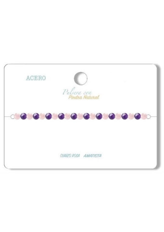 Pulsera con cierre Cuarzo rosa - Amatista