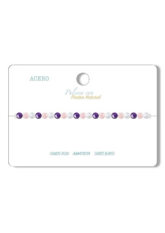Pulsera con cierre Cuarzo rosa - Cuarzo Blanco - Amatista