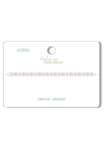Pulsera con cierre Cuarzo rosa - Cuarzo Blanco