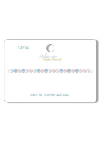 Pulsera con cierre Cuarzo rosa - Cuarzo Blanco - Opalina
