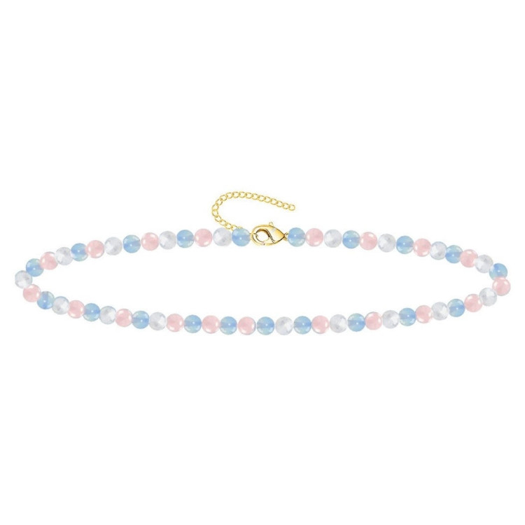 Pulsera con cierre Cuarzo rosa - Cuarzo Blanco - Opalina