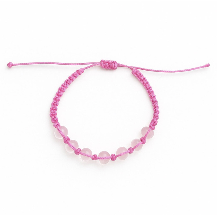 Pulsera Bolas Cuarzo Rosa