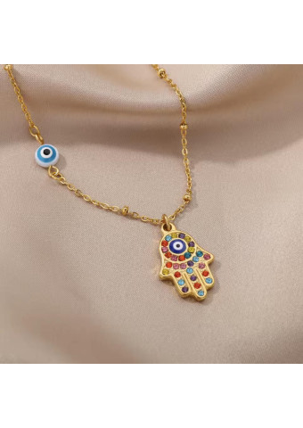 Collar Mano de Fátima Plateado