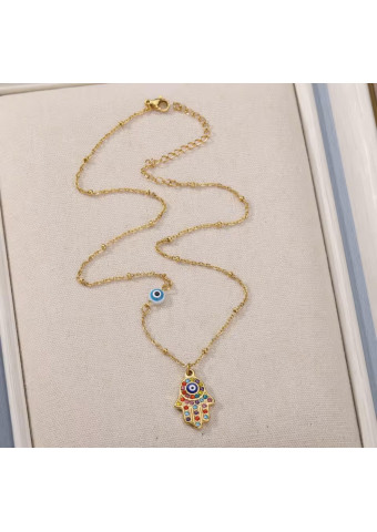 Collar Mano de Fátima Plateado