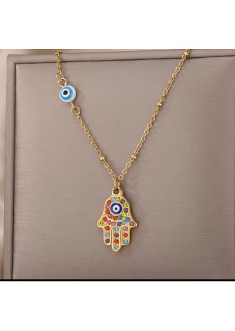 Collar Mano de Fátima Plateado