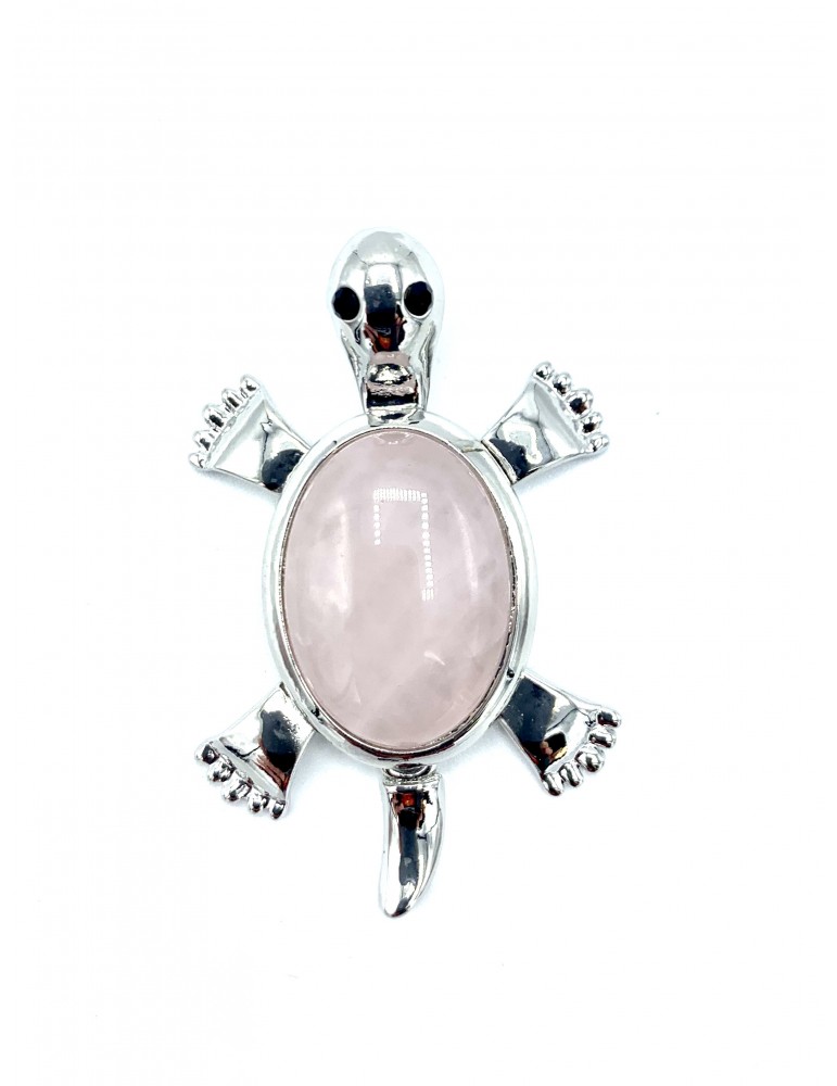 Colgante tortuga de Cuarzo Rosa