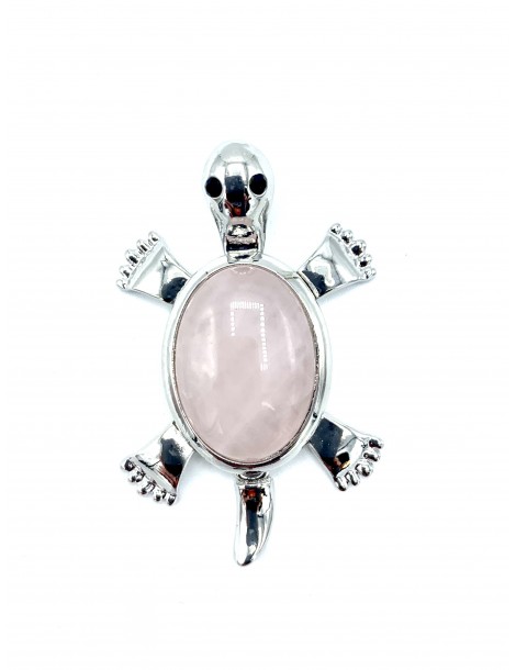 Colgante tortuga de Cuarzo Rosa