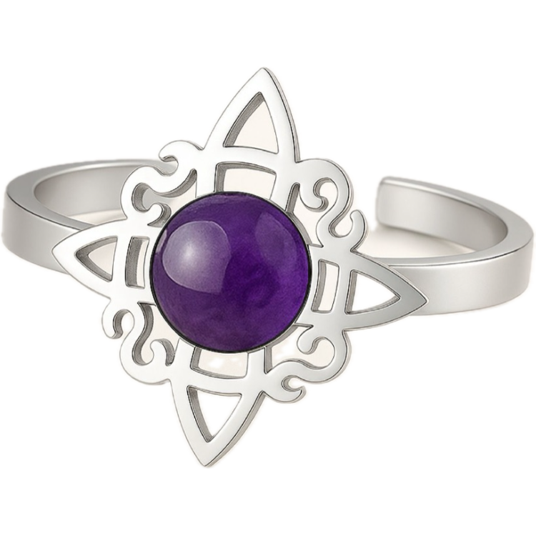 Anillo Nudo de Bruja Amatista
