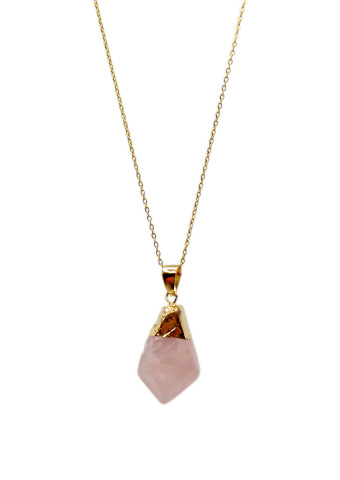 Collar Punta Cuarzo Rosa