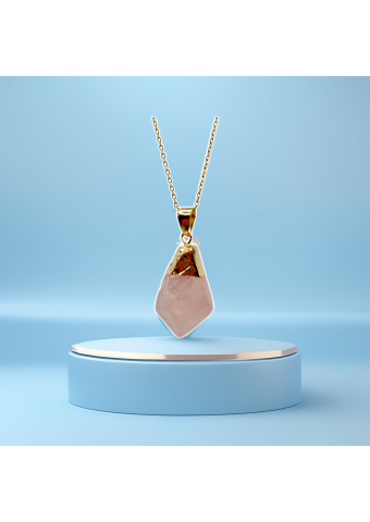 Collar Punta Cuarzo Rosa