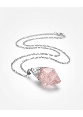 Collar Punta Cuarzo Rosa