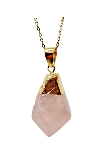 Collar Punta Cuarzo Rosa