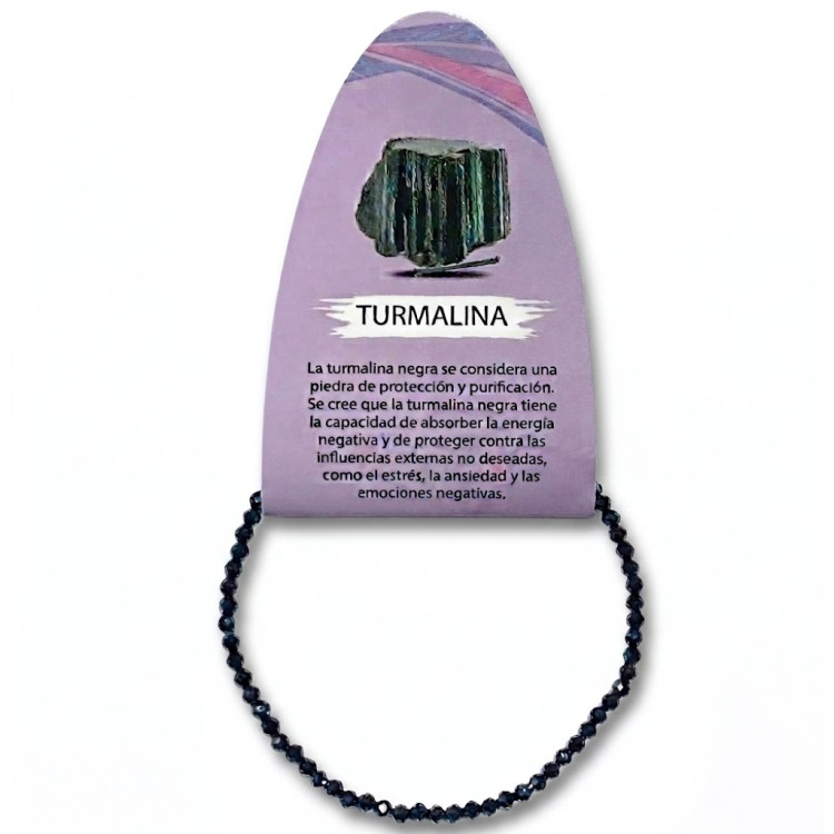 Pulsera Facetada Turmalina Negra