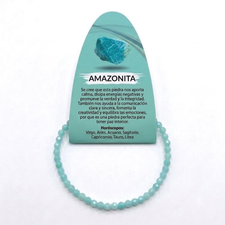 Pulsera facetada Amazonita