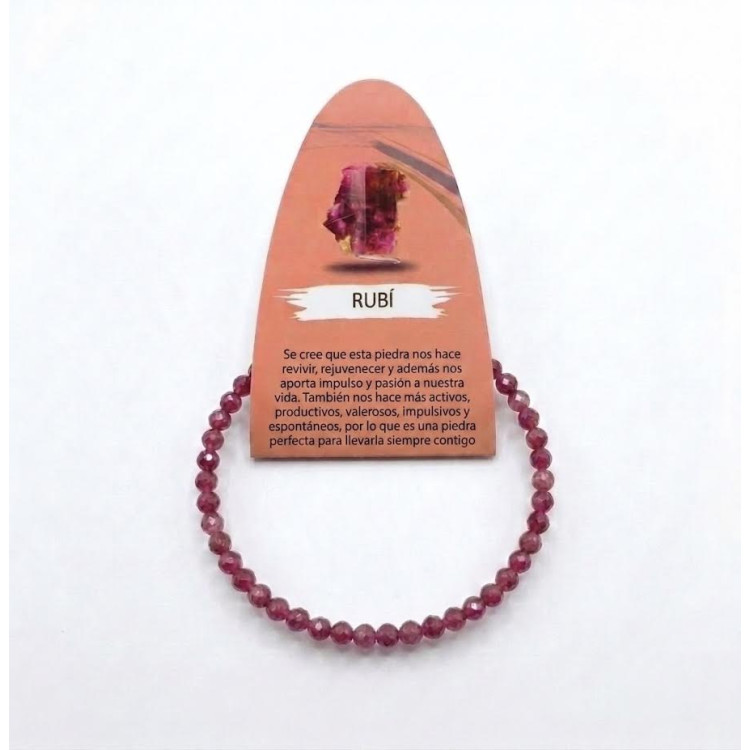 Pulsera facetada Rubí
