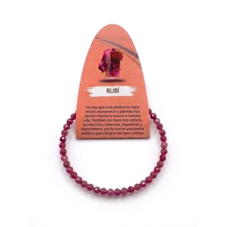 Pulsera facetada Rubí